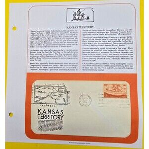 Kansas Territory Centennial 1954 First Day Cover Stamp